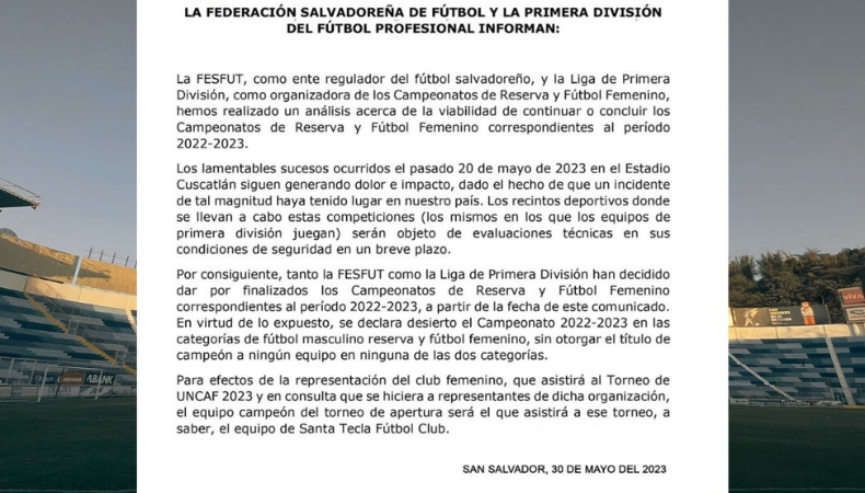 Dan por finalizado el Torneo de reserva y el femenino